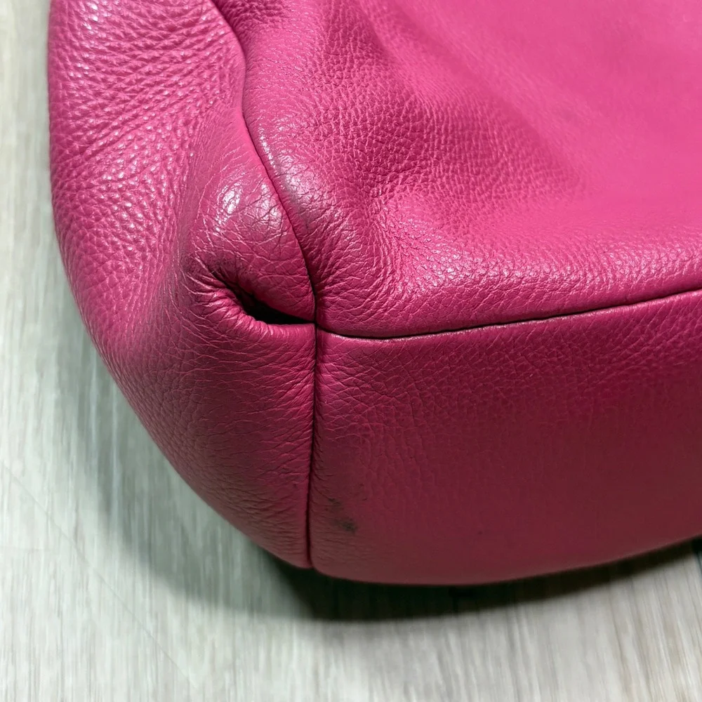 Coach Phoebe Madison Dahlia Pink Pebbled Leather Shoulder Bag Hobo F28997